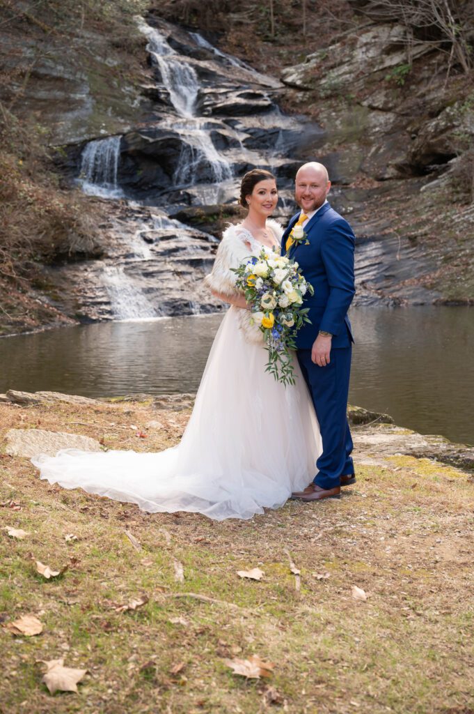 Atlanta Wedding Venue with waterfall, historic buildings, bridge for wedding photos and acres of gorgeous views