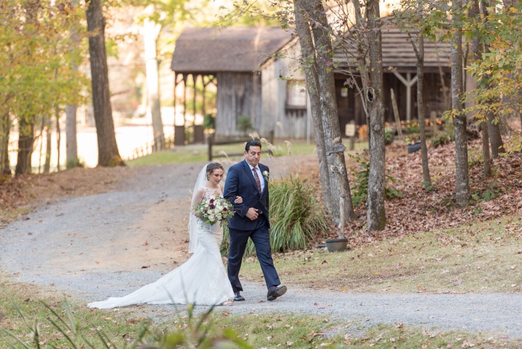 Wedding venue with outdoor wedding ceremony by waterfall near Atlanta