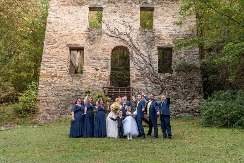 Garden wedding venue with waterfall wedding ceremony outdoors & luxurious wedding receptions. 